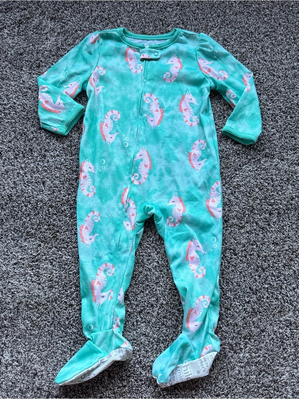 NWOT Aqua Seahorse Footie Pajamas